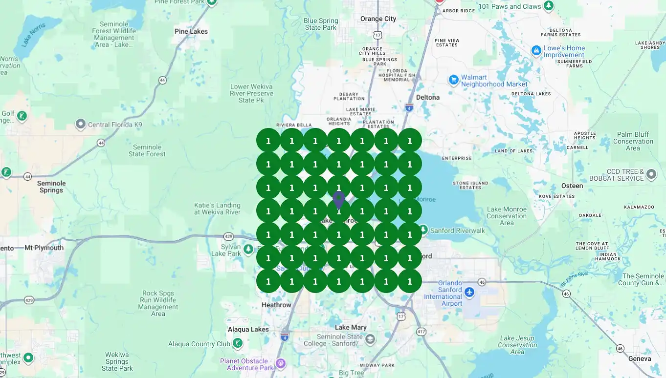 Local SEO Map Pack Rankings Grid - All #1 positions