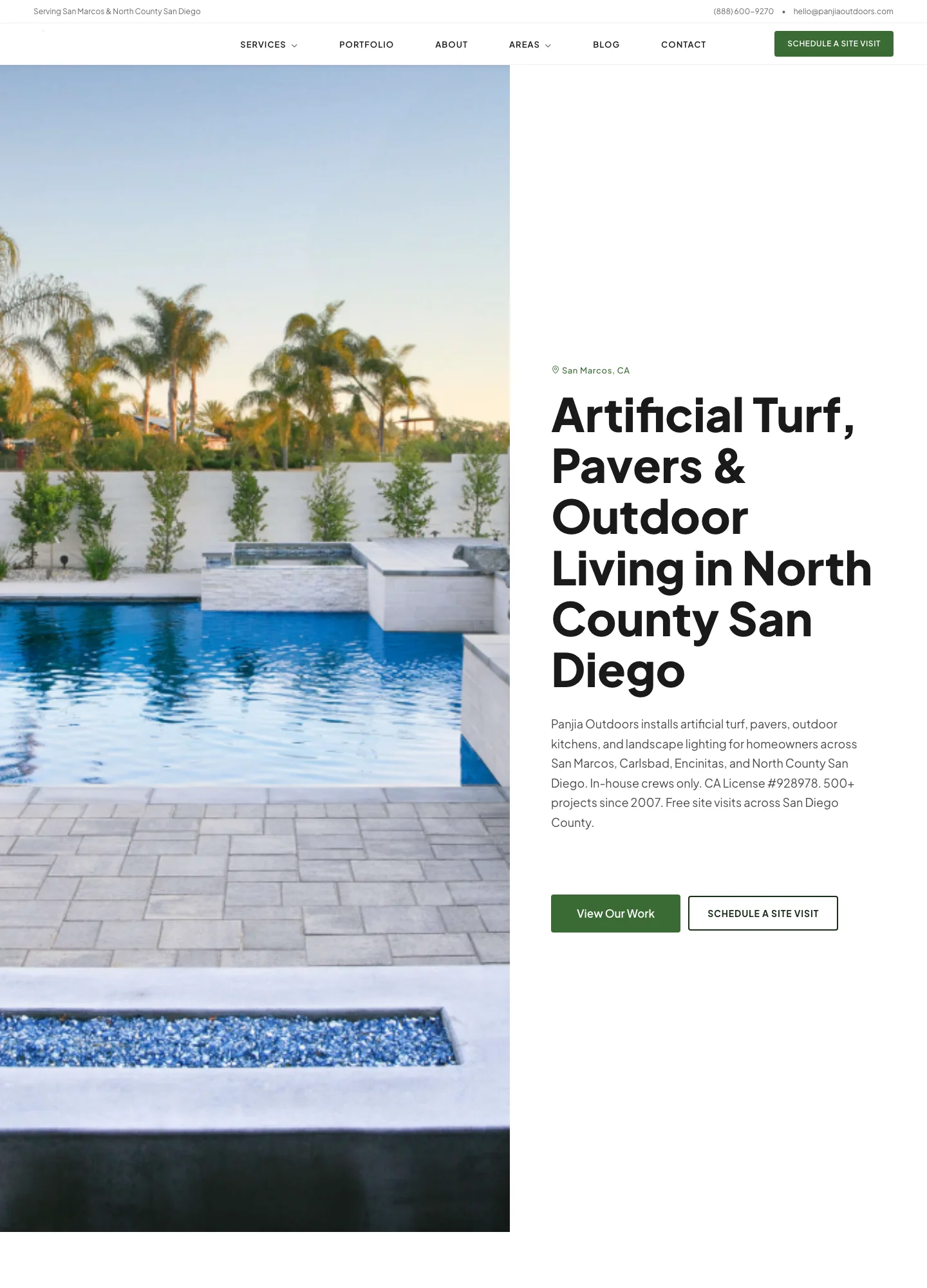 San Diego landscape contractor landing page design