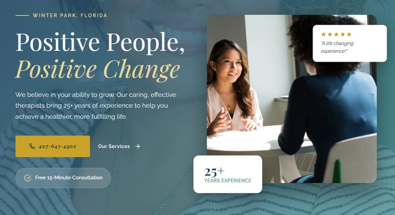 Central Florida counseling center landing page design