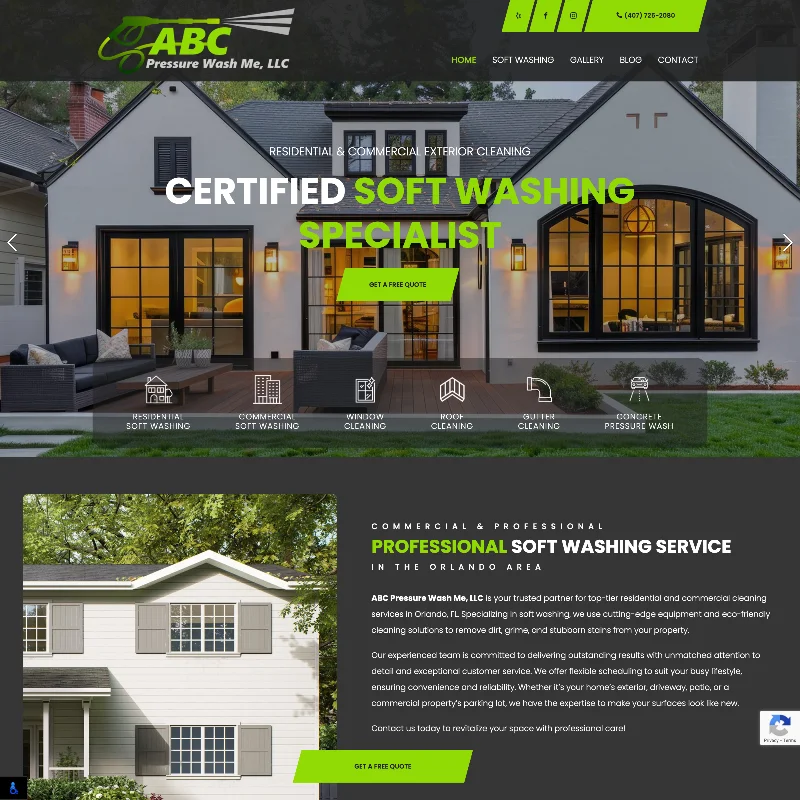 Website for ABC Pressure Wash Me, LLC