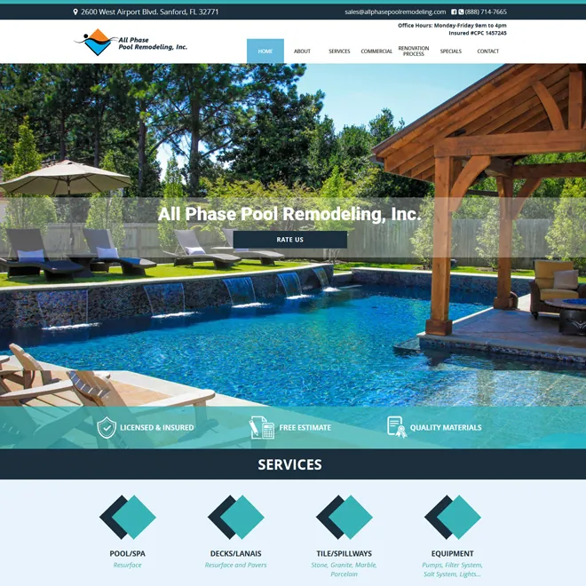 All Phase Pool website