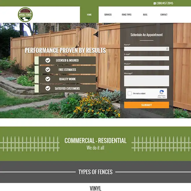 Byers Fence website design by REK Marketing