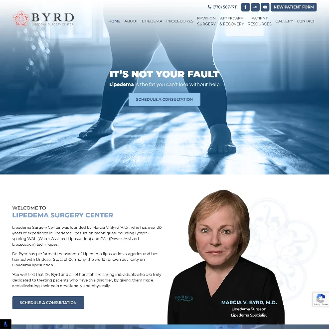 Website for BYRD Lipedema Surgery Center