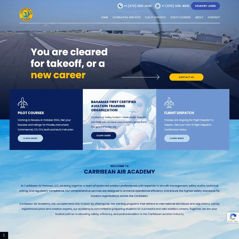 Website for Caribbean Air Academy
