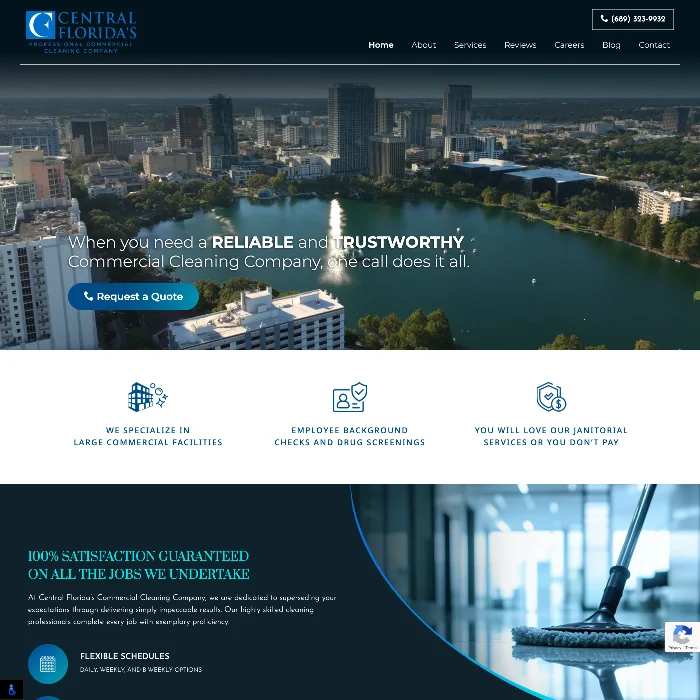 Website for Central Florida's Professional Commercial Cleaning Company