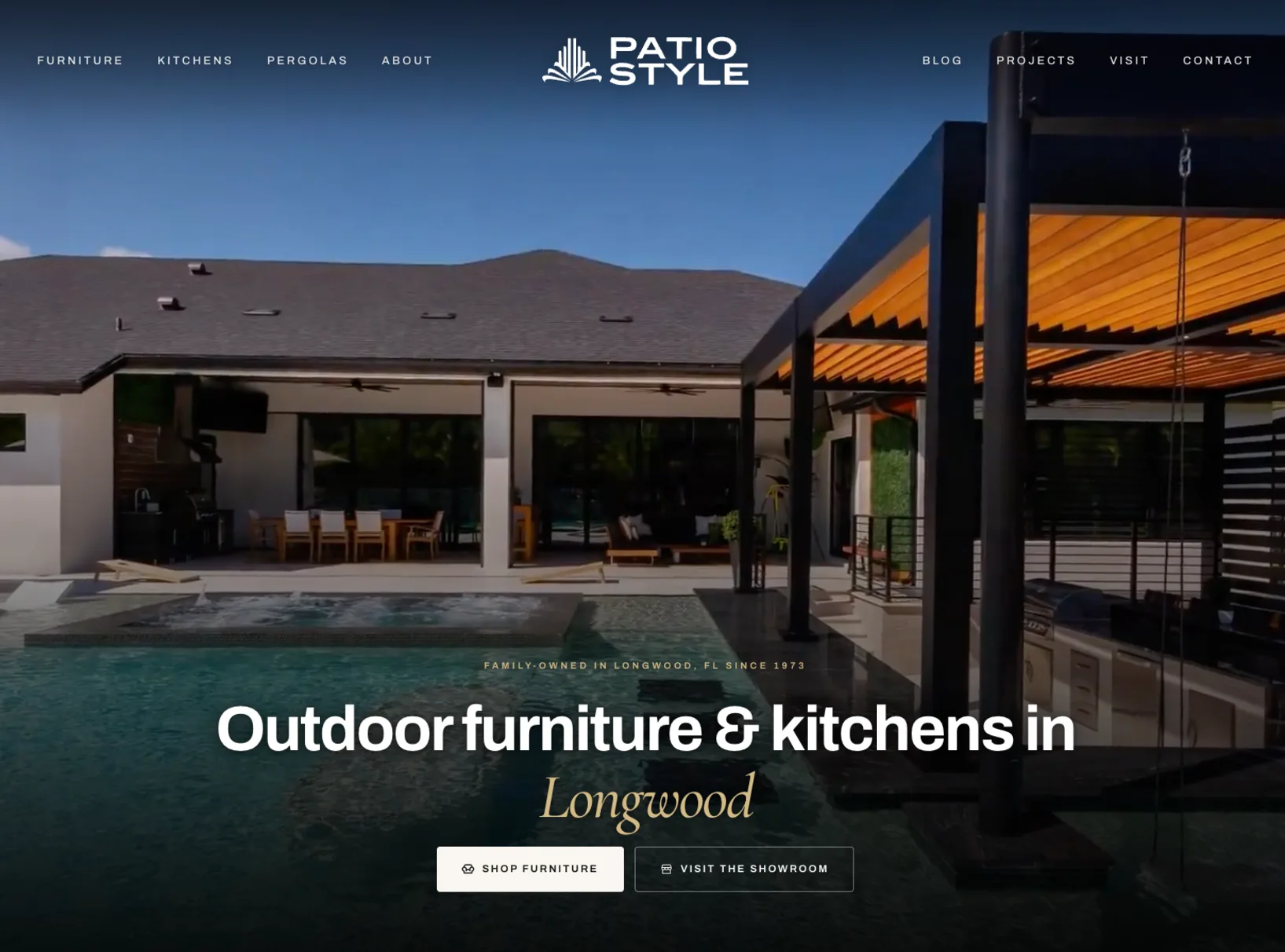Patio Style's new custom-coded outdoor living website