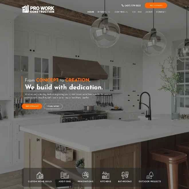 Website for Pro Work Construction