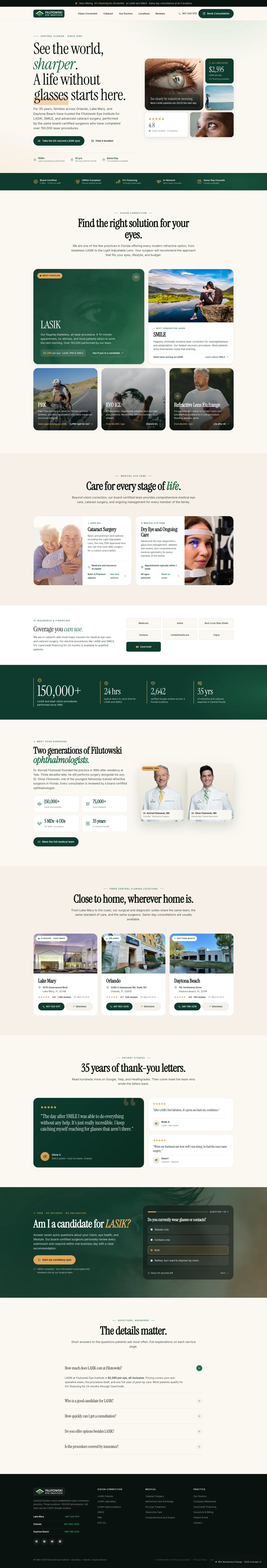 Orlando vision center Concept 1 full-page landing page design