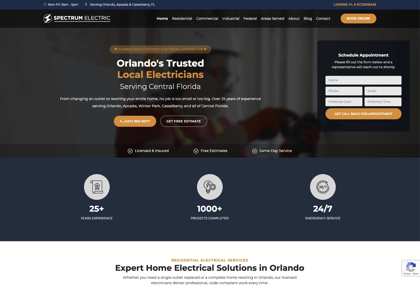 Spectrum Electric website