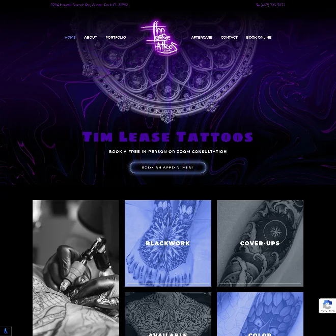 Website for Tim Lease Tattoos