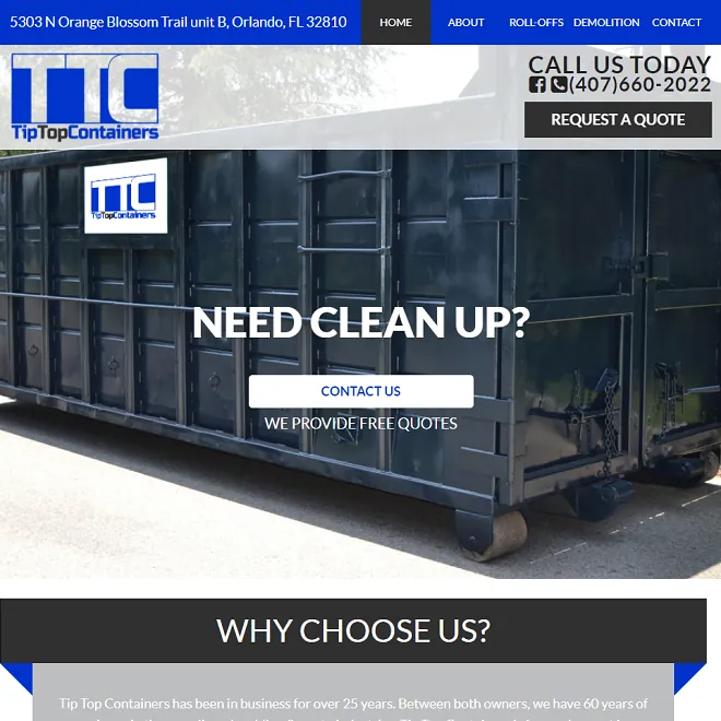 Tip Top Containers website